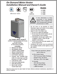 Signature Premier Tankless Non-Condensing Concentric Vent Ultra-Low NOx 110C, 310C, 510C Gas 1W5101 Owners Manual