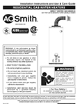A. O. Smith at Lowes Signature® 100 Direct Vent Gas Water Heater OwnersUse and Care Manual