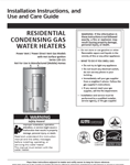 A. O. Smith at Lowes Signature® 100 Direct Vent Gas Water Heater OwnersUse and Care Manual